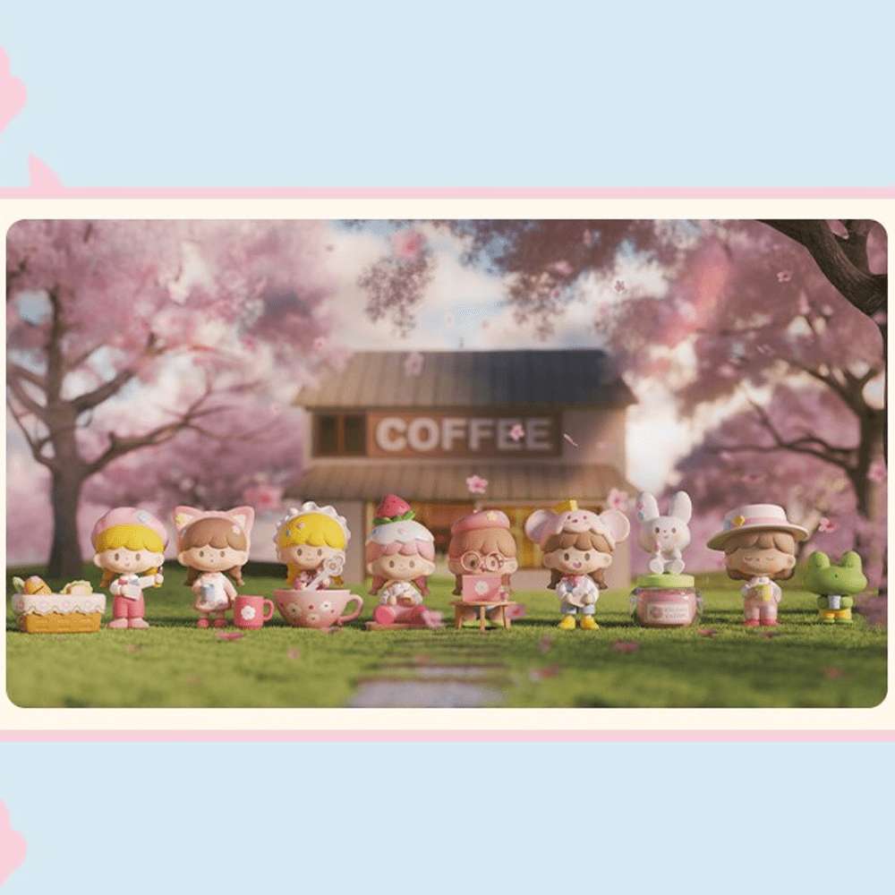 Cseresznye virág Kávézó Sorozat Figurák