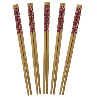 Red Sakura Chopsticks Set