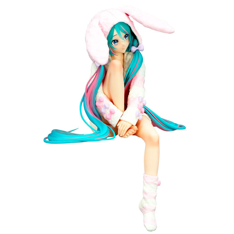 Hatsune Miku Hatsune Miku Rabbit Ear Hood Pajama Noodle Stopper Figura 14cm Hatsune Miku Hatsune Miku Rabbit Ear Hood Pajama Noodle Stopper Figura 14cm