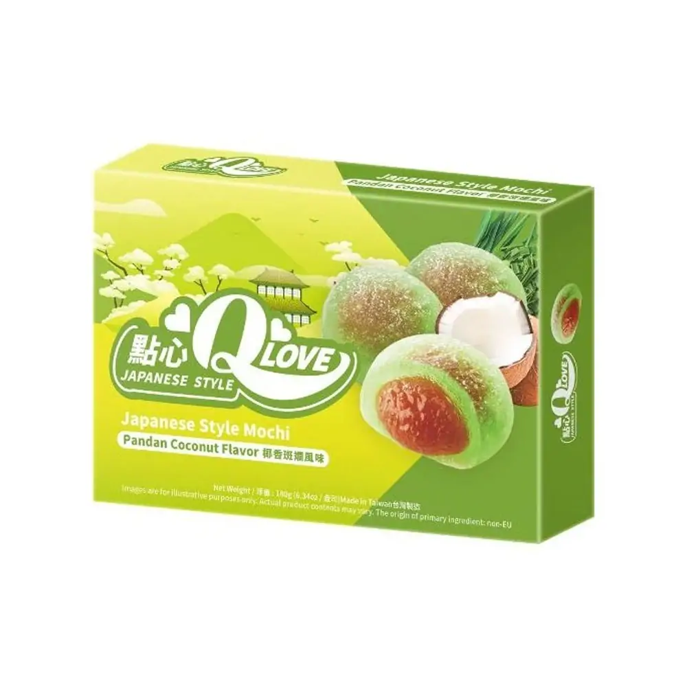 QLove Coconut Pandan Traditional Mochi 180g QLove Coconut Pandan Traditional Mochi 180g