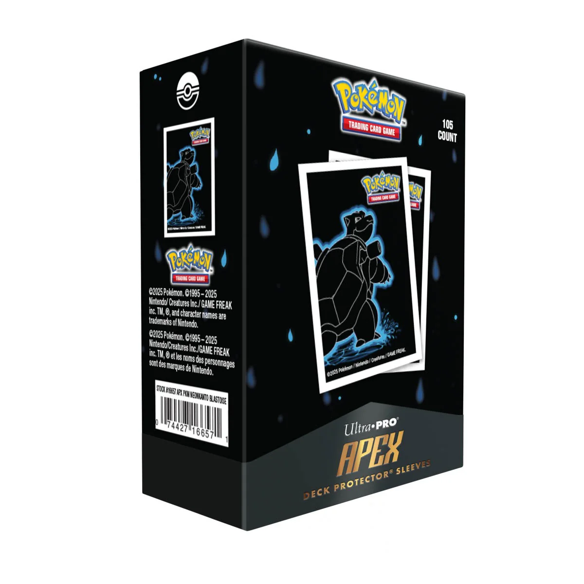 Apex Deck Protectors - Pokémon Neon Kanto - Blastoise Kártyavédő Tasak Apex Deck Protectors - Pokémon Neon Kanto - Blastoise Kártyavédő Tasak